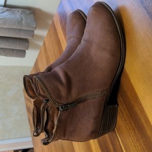 Lucky Brand cognac zipper detail booties, 11